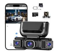 4 Channels Dash Cam Front Interior Side and Rear Cameras,360 Degree Panoramic Protection WiFi APP, IR Night Vision HD1080P Video Recorder, OBD Cable Parking Monitior