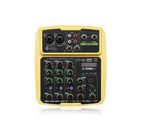 4 Channels Sound Mixer interface Professional Studio Recording Card Mixing Console Microphone 48V Phantom Power Audio(Giallo)