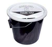 4 Charity Money Collection Buckets 5.7 litres - Black