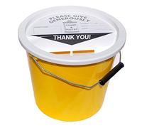 4 Charity Money Collection Buckets 5.7 litres - Yellow