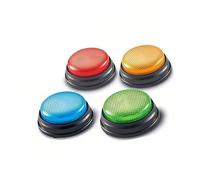 4 Classroom Answer Buzzers with Light Sound Effects for Interactive Learning Games and Classroom Quiz Interactive Learning Buzzer Game