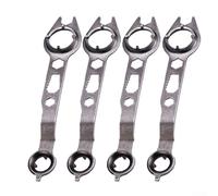 4 Claw Angle Grinder Wrench Set 4PCS for Lock Nut Disassembly - Steel Spanner Key for 4.5 5 7 Inch Grinders Grey