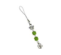 4 Clover Phone Pendant Lovely Butterfly Shaped Clover Charm Elegant Strap Bag Decorative Accessories, フリーサイズ