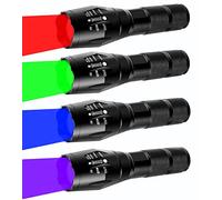 4 Color Hunting Light Single Mode Red Green Blue UV Light Torch Flashlight
