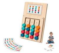 4 Color Matching Wooden Sliding Board Games - 24 Level Sorting Educational Travel Montessori Toys, Colour Busy Games Present Gifts Puzzles, Color Sorter Dementia Activities, IQ Logic Toys