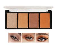 4-Color Matte and Shimmer Eyeshadow Palette, Nude and Brown Glitter Eyeshadow for Natural Makeup, Perfect for Daily and Party Looks