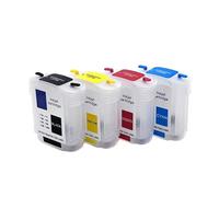 4 Color Set Refillable Ink Cartridge With Auto Reset Chip Compatible With Designjet 500 500PS 800 800PS Printers