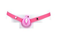 4 Color Sissy Pussy Chastity Cage Cock Cage with 4 Size Penis Ring BDSM Male Abstinence Cheating Prevention Gay Sex Toys 18+(Pink)