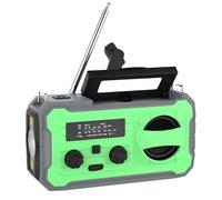 4 Color Solar & Hand Crank Emergency Radio With 8000mAh Power Bank IPX3 Water FM/AM/WB Receiver LED Flashlight (Model 328) Orange/Green/Black/Gray Rechargeable (B, 16.5x6.2x6.8cm)