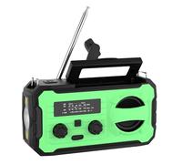 4 Color Solar & Hand Crank Emergency Radio With 8000mAh Power Bank IPX3 Water FM/AM/WB Receiver LED Flashlight (Model 328) Orange/Green/Black/Gray Rechargeable (C, 16.5x6.2x6.8cm)