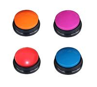 4 Color Voice Recording Button, Dog Buttons for Communication Pet Training Buzzer, 30 Second Record & Playback, Funny Gift for Study Office Home - 4 Color Packs