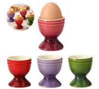 4 Colorful Ceramic Egg Cups, 6 X 5.2 Cm Shatter-Resistant Stoneware Tableware with Gradient Design, for Soft-Boiled Eggs, Suitable for The Kitchen, Breakfast, and Parties