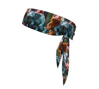 4 Colorful Lizards Pattern Tennis Headband for Women,Sweat Band for Workout, Head Tie for Running, Football, Basketball,Athletics