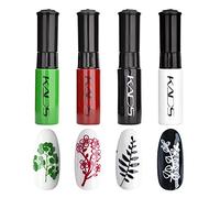 4 Colors 10ml Nail Polish Set Stamping Polish Two brush heads Printed nail polish Pull line Stamping Polish Nail Pigment Nail Art Design DIY Manicure Printing Tool (17)