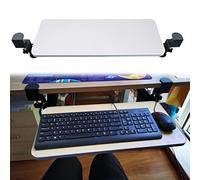 4 Colors Adjustable Wooden Keyboard Tray Under-Desk Slide-Out Keyboard and Mouse Support Height-Adjustable Keyboard Drawer Stand Space-Saving Design