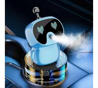 4 colors available Smart Robot Intelligent Aromatherapy Machine - Auto Air Freshener, Fillable 4-Gear Diffuser with Vibration Sensor, Large Capacity for Car Vent & Home Decor (Blue)