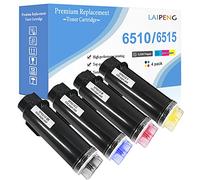 4 Colors Compatible Toner Cartridges Extra High Capacity 5500 Pages for BK 4300 Pages for C M Y for Xerox Phaser 6510 6510n 6510dn 6510dni, WorkCentre 6515 6515n 6515dn 6515dni