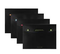 4 Colors Expanding File Folders with 6 Pockets, A4 Accordion File Organiser Divider Folders with Snap Closure Subject Document Organizer for School Home Office (4 Pcs-Style A)