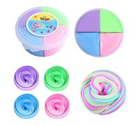 4 Colors Fluffy Cloud Butter Cake Slime, Super Soft & Non-Sticky Fluffy Cloud Slime Green, Blue, Purple & Pink, DIY Toy Gifts for Kids