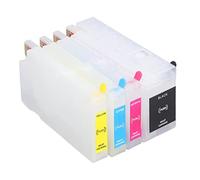 4 Colors Ink Cartridge with Permanent Chip, Refillable Ink Box Replacement, High Efficiency Printer Ink Cartridges for Photos and Documents, Black Blue Magenta Yellow, PP Material (HP 950BK-951 C/M/Y)