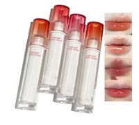 4 Colors Mirror Jelly Lip Glaze,Moisturizing Tinted Lip Balm,Long Lasting Not Sticky Waterproof High Pigment,Moisturizing Natural Velvet Lip Gloss Lip Stain Tint Set Lip Makeup For Women