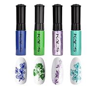 4 Colors Nail Polish Set Printed nail polish Plastic Bottle Portable Nail Pigment Stamping Nail Design Manicure Drawing Nail Art Tool 10ml (14)