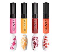 4 Colors Nail Polish Set Stamping Polish Detailed Painting Plastic Bottle Colourful Pigment Nail Art DIY Manicure Design Drawing Tool 10ml (4P-11)