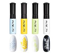4 Colors Nail Polish Set Stamping Polish Detailed Painting Plastic Bottle Colourful Pigment Nail Art DIY Manicure Design Drawing Tool 10ml (4P-13)