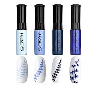 4 Colors Nail Polish Set Stamping Polish Detailed Painting Plastic Bottle Colourful Pigment Nail Art DIY Manicure Design Drawing Tool 10ml (4P-10)
