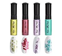 4 Colors Nail Polish Set Stamping Polish Detailed Painting Plastic Bottle Colourful Pigment Nail Art DIY Manicure Design Drawing Tool 10ml (4P-9)