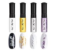 4 Colors Nail Stamping Polish Detailed Painting Stamping Polish Plastic Bottle Colourful Pigment Nail Stamping Gel Manicure Design Drawing Tool 10ml