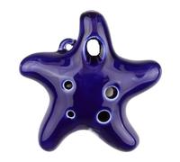 4 Colors Ocarina 6 Hole Ocarina Alto C Tone Beginner Ocarina Teaching Ceramic Pendant (Color : Blue)