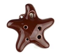4 Colors Ocarina 6 Hole Ocarina Alto C Tone Beginner Ocarina Teaching Ceramic Pendant (Color : Brown)