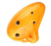 4 Colors Ocarina 6 Hole Small Ocarina Alto C Tone Beginner Ocarina Teaching Ceramic Pendant (Color : Dark yellow)