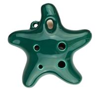 4 Colors Ocarina 6 Hole Small Starfish Ocarina Alto C Tone Beginner Ocarina Tourist Souvenir Teaching Toys Ceramic Pendant (Color : Green)