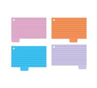 4 Colors Tabbed Cards, Lined Revision Colorful 100 Sheets for Note Taking Card Book Study