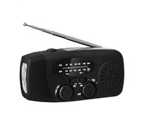 4 Colors Wind Up Radio, Emergency Hand Crank Windup Radios and Torch, Hand Crank Radio with (Am/Fm/Wb), USB/Solar/Hand-Crank Charging, Reading Lamp and SOS Alarm for Outdoor Camping Hiking (black)