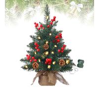 4 Colour Options Christmas Trees with Lights, 2ft Christmas Tree, Mini Table Top Christmas Tree with Lights, Small Christmas Tree, Silver Christmas Tree, Pop Up Christmas Tree (1.5 ft(with ornament))