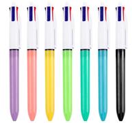 4 Colour Pens All-In-One Multicolour Pen 7Pcs Press Plastic Coloured Multi Ballpoint Pen Writing Ball Point for Office Study Multipack 4 in One Pack of Pens Stationery Supplies Set