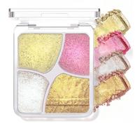 4 Colours Cream Eyeshadow Palette, Warm Tone Champagne Golden Shimmer
