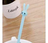 4 Colours Gel Ink Pen Gel Pen with Gel Grip Cute Rabbit Shape Pen Animal Pen Cap Design Gel Pen Liquid Ink Pen 0.5 mm Black Ink Pink/White/Blue/Black