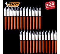 4-Colours Original Fine Ballpoint Pen 1.0mm Tip - Single Pen24 Packs Bic Multi One Size