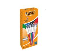 4 Colours Shine Ballpoint Pens Medium Point (1.0 mm) - Assorted Metallic Barrels, Box of 12 Bic Multi One Size