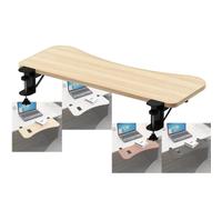 4 Colours Wooden Keyboard Tray Ergonomic Desk Extender Armrest Shelf 90° Foldable, Clamp-On, for Elbow Arm Support(White,75 * 25cm(29.5x10Inch))