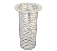 4" Commercial Floor Drain Strainer, 8" Tall, Perforated Stainless Steel