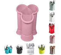4 Compartment Cutlery Drainer Caddy | High Grade Plastic Utensil Holder for Kitchen | Cleaning Tools Organizer for Home & Kitchen (Pink - D2)