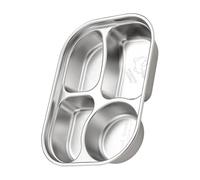 4 Compartment Nonrust Steel Kids Plate for Boys Dishwasher Safe Sturdy Meal Tray with Lovely Pattern Portable Easy Cleaning for Home Travel Children's Food Container