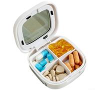 4 Compartment Pill Box with Secure Latch, Portable Travel Medicine Organizer for Daily Dose Storage, Compact ABS Medication Case with Sealed Lid for