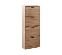 4 Compartment Shoe Storage Cabinet Light Brown BOWRAL