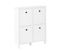 4 Compartment Shoe Storage Cabinet White GIBSON